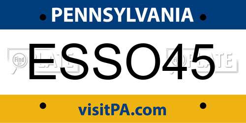 ESSO45 Pennsylvania License Plate