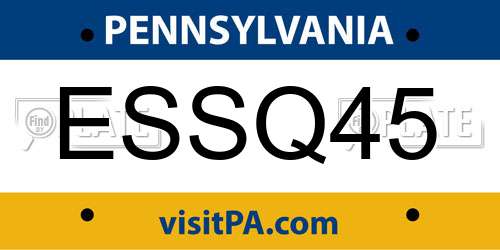 ESSQ45 Pennsylvania License Plate