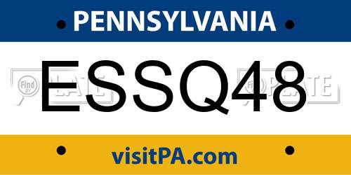 ESSQ48 Pennsylvania License Plate