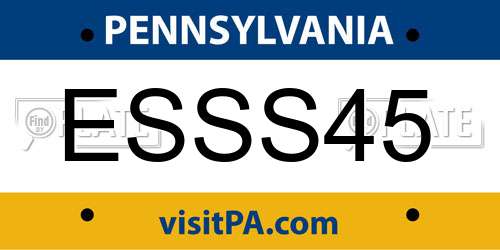 ESSS45 Pennsylvania License Plate