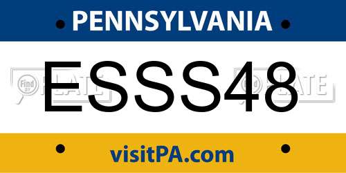 ESSS48 Pennsylvania License Plate