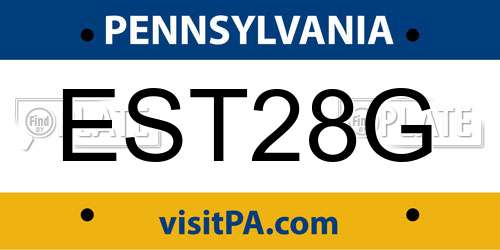 EST28G Pennsylvania License Plate