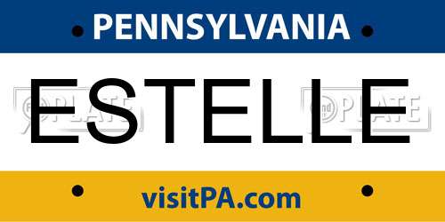 ESTELLE Pennsylvania License Plate