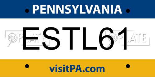 ESTL61 Pennsylvania License Plate
