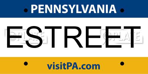 ESTREET Pennsylvania License Plate