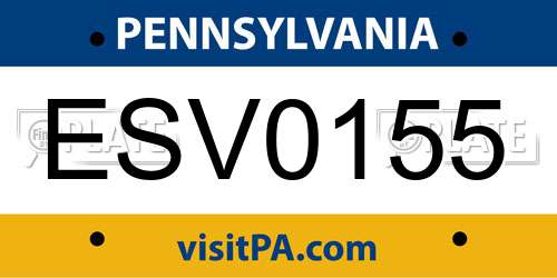 ESV0155 Pennsylvania License Plate
