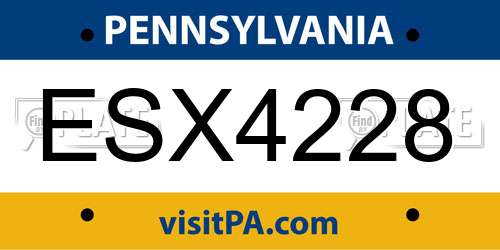 ESX4228 Pennsylvania License Plate