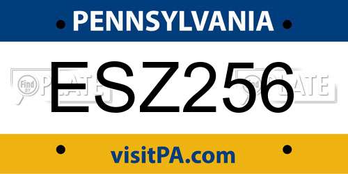 ESZ256 Pennsylvania License Plate