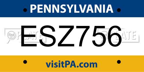 ESZ756 Pennsylvania License Plate