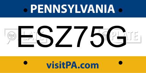 ESZ75G Pennsylvania License Plate