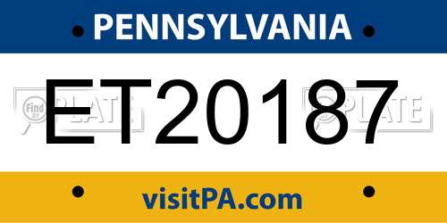 ET20187 Pennsylvania License Plate