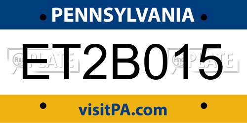 ET2B015 Pennsylvania License Plate