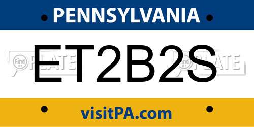 ET2B2S Pennsylvania License Plate