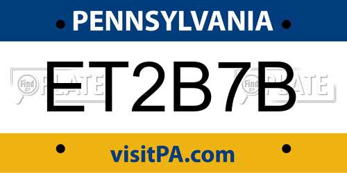 ET2B7B Pennsylvania License Plate