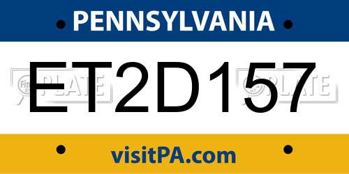ET2D157 Pennsylvania License Plate