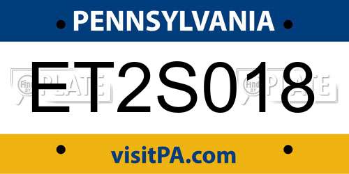 ET2S018 Pennsylvania License Plate