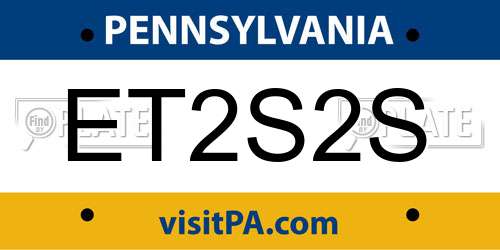 ET2S2S Pennsylvania License Plate