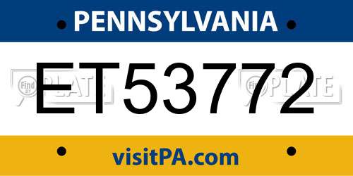 ET53772 Pennsylvania License Plate
