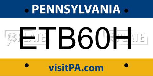 ETB60H Pennsylvania License Plate