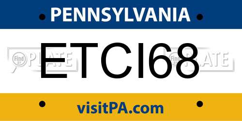 ETCI68 Pennsylvania License Plate