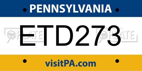 ETD273 Pennsylvania License Plate