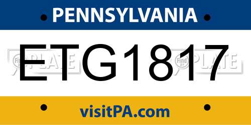 ETG1817 Pennsylvania License Plate