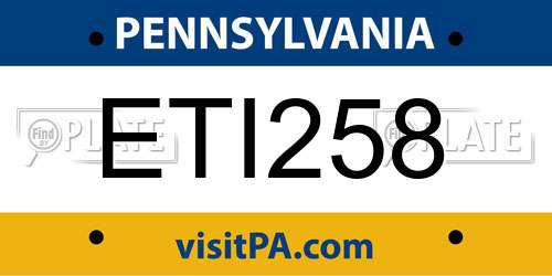 ETI258 Pennsylvania License Plate