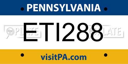 ETI288 Pennsylvania License Plate