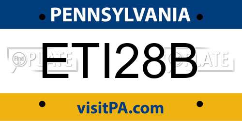 ETI28B Pennsylvania License Plate