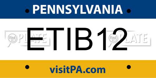 ETIB12 Pennsylvania License Plate