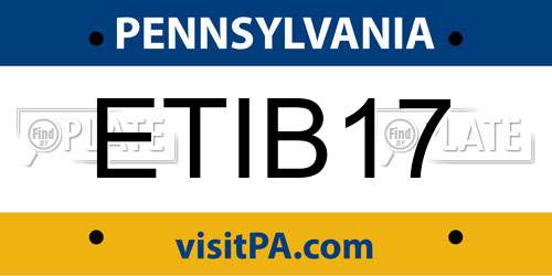 ETIB17 Pennsylvania License Plate