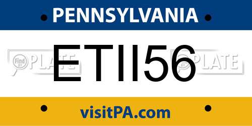ETII56 Pennsylvania License Plate