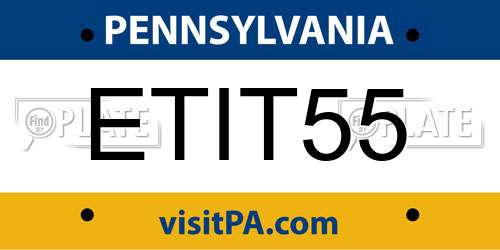 ETIT55 Pennsylvania License Plate