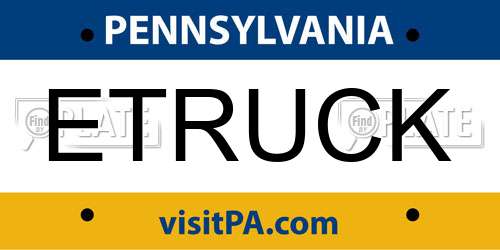 ETRUCK Pennsylvania License Plate