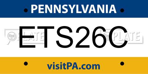 ETS26C Pennsylvania License Plate