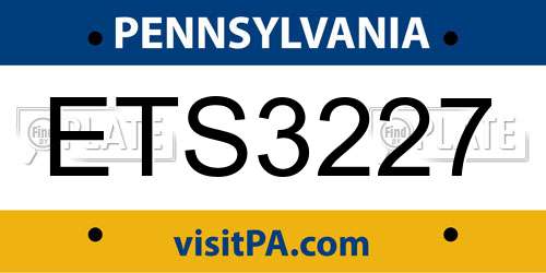 ETS3227 Pennsylvania License Plate