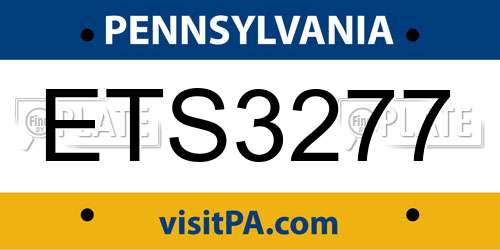 ETS3277 Pennsylvania License Plate
