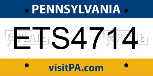 ETS4714 Pennsylvania License Plate