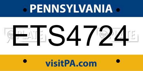 ETS4724 Pennsylvania License Plate