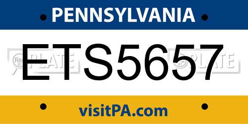 ETS5657 Pennsylvania License Plate