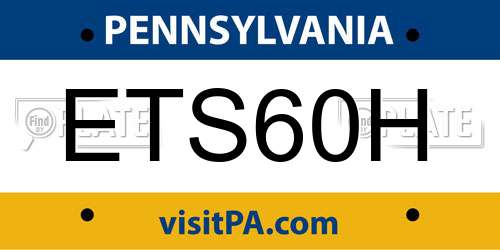 ETS60H Pennsylvania License Plate