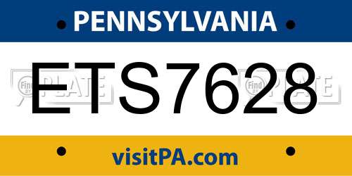 ETS7628 Pennsylvania License Plate