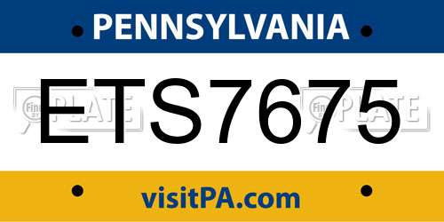 ETS7675 Pennsylvania License Plate