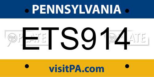 ETS914 Pennsylvania License Plate