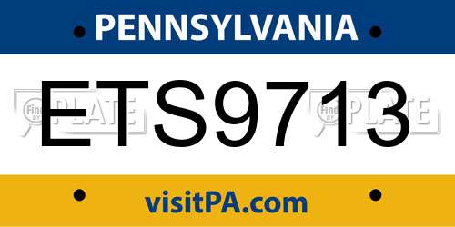ETS9713 Pennsylvania License Plate