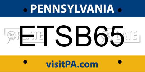 ETSB65 Pennsylvania License Plate