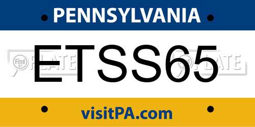 ETSS65 Pennsylvania License Plate