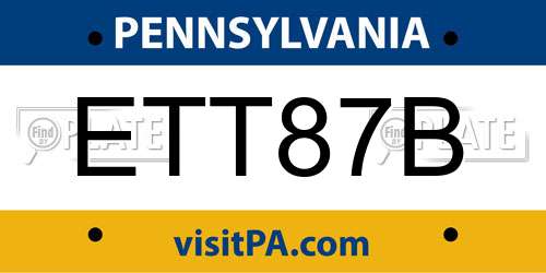 ETT87B Pennsylvania License Plate
