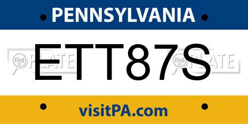 ETT87S Pennsylvania License Plate