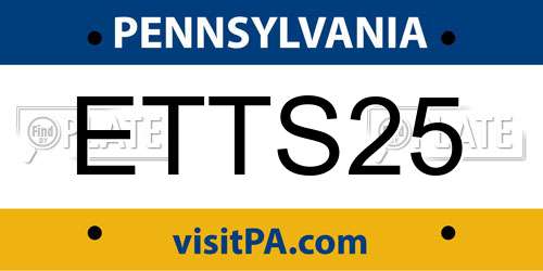 ETTS25 Pennsylvania License Plate